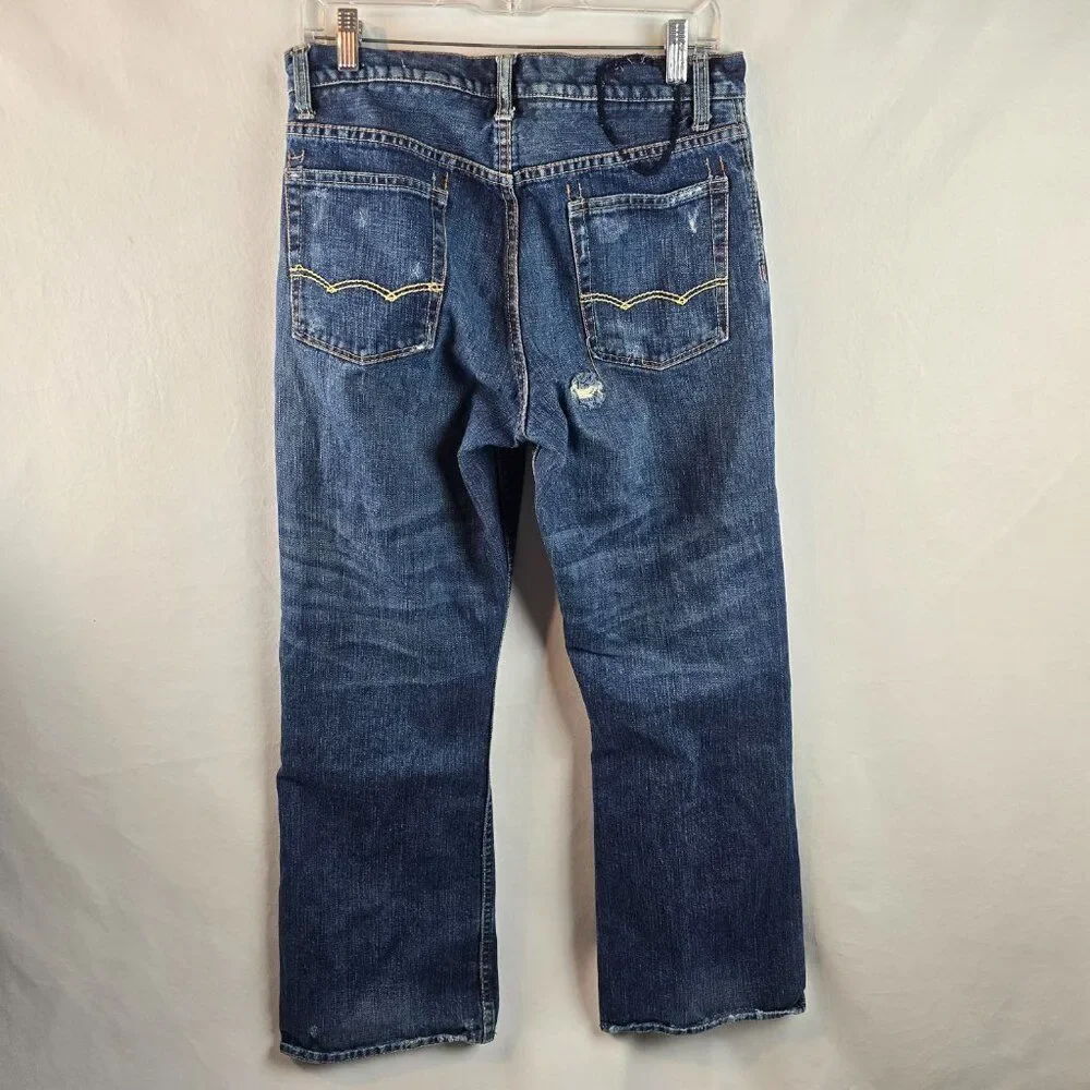 American Eagle Jeans Mens 30x30 Blue Bootcut Distressed 100% Cotton Denim Y2k